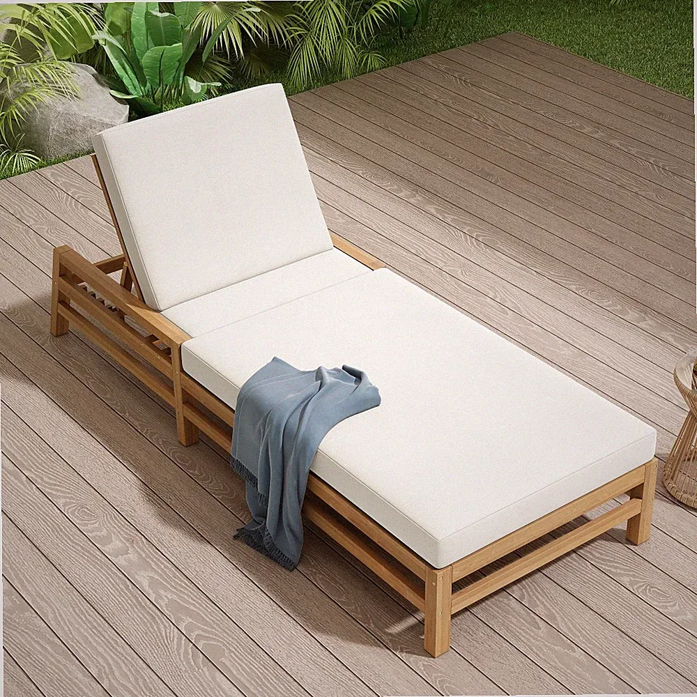 5-Position Adjustable Chaise Lounge, Patio Recliner Chair with Thick Cushions