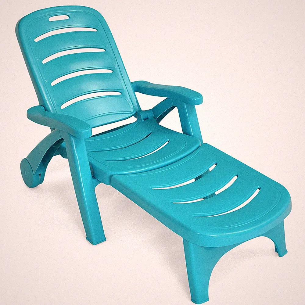 Costway Folding Chaise Lounge Chair 5-Position Adjustable Recliner Turquoise