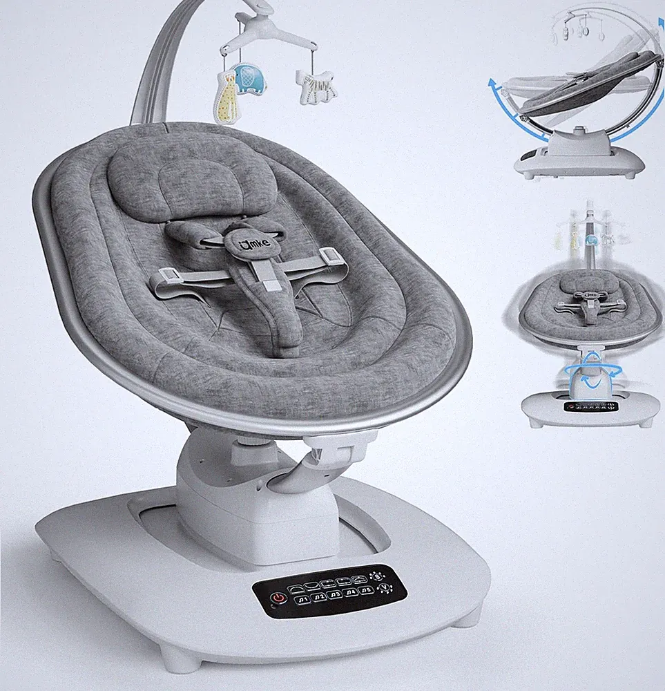 Luxury Electric Baby Swing with 5 Motions, 3 Recline Positions & Dual Motors