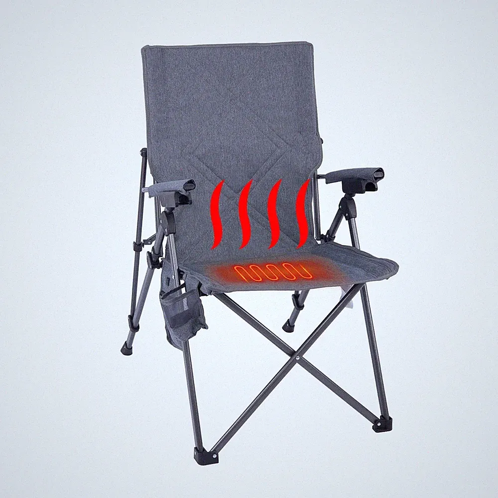 Outdoor Reclining Camping Chairs Adjustable 3 Position Foldable Heavy Duty Ad...
