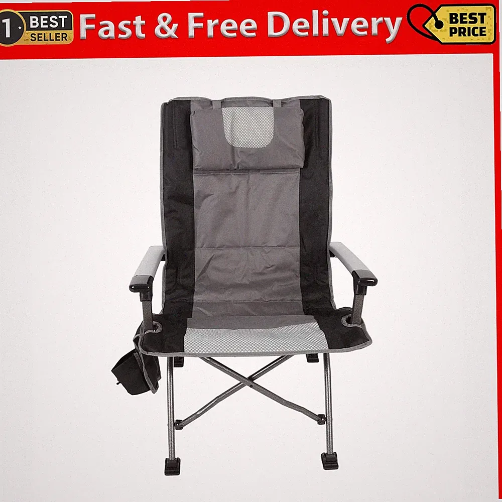 Ozark Trail High Back Camping Chair, Black, Adult