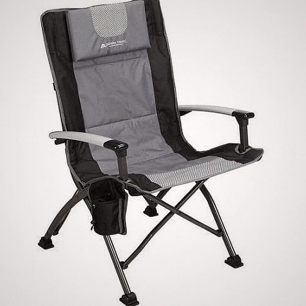 Ozark Trail High Back Camping Chair, Black, Foldable, 40.2 in H, New